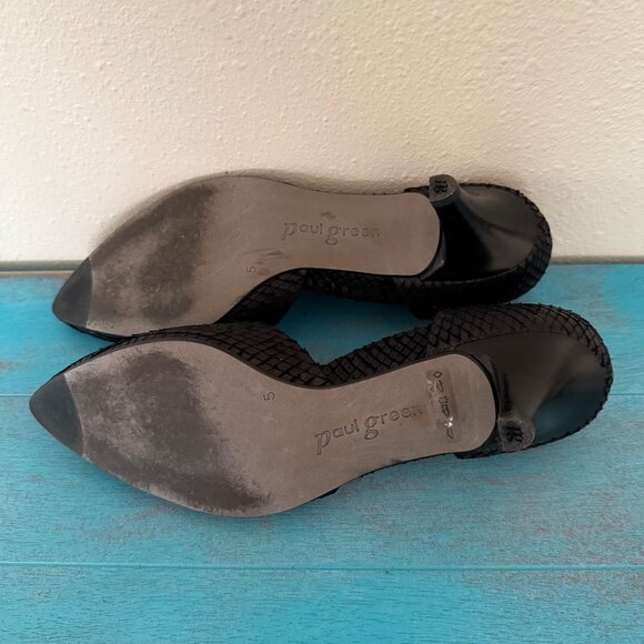 Paul Green Julia Black Reptile Snake Dorsay Kitten Heel Shoes Size 7. - Picture 9 of 9
